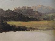 Frederic E.Church, Salzburg,Austria,View of the Castle